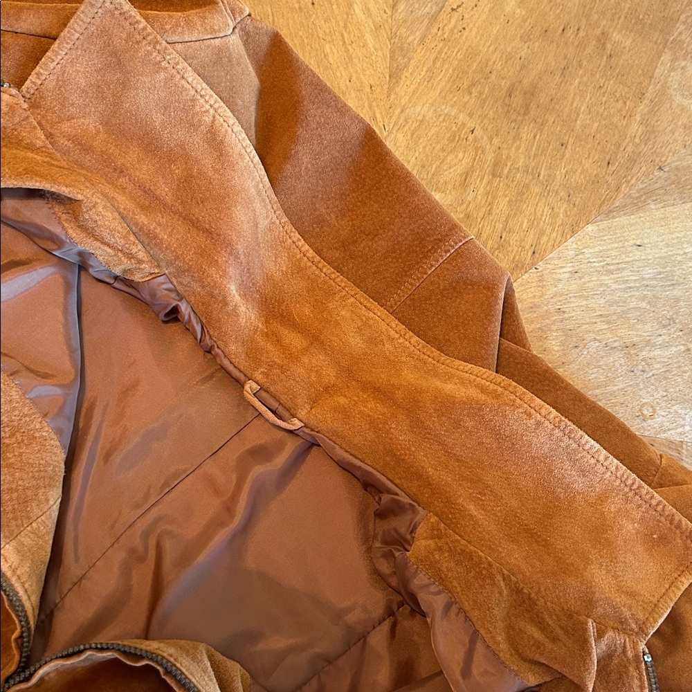 Women’s Vintage Bernardo Tan Suede leather Jacket. Size M - Picture 11 of 13